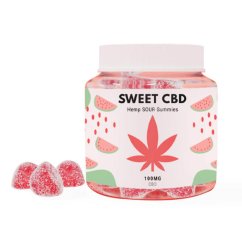 Sweet CBD Gummibonbons, Wassermelone, 100 mg CBD, 20 Stück x 5 mg, 60 g