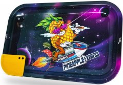 Best Buds Szupermagas Pineapple Express nagy fém gördülő tálca mágneses darálókártyával