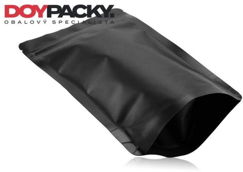 DOYPACK ZIP / შავი მქრქალი / გადამუშავებადი ჩანთა - 100 ცალი x 100 მლ, 250 მლ, 500 მლ