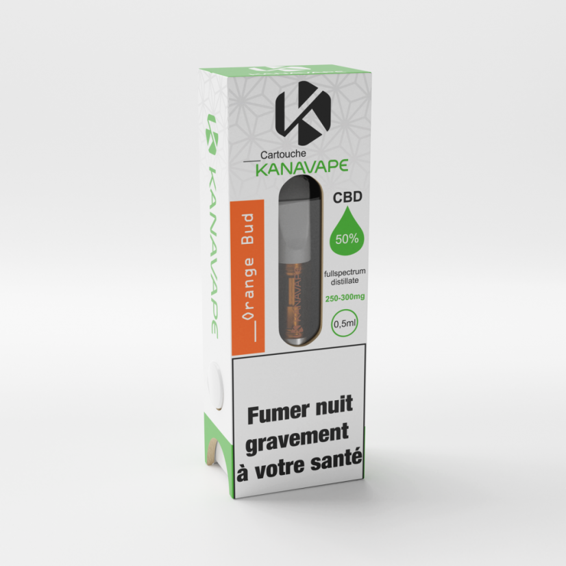 Cartouche Kanavape Orange Bud 50 % CBD, 0,5 ml, 250 mg