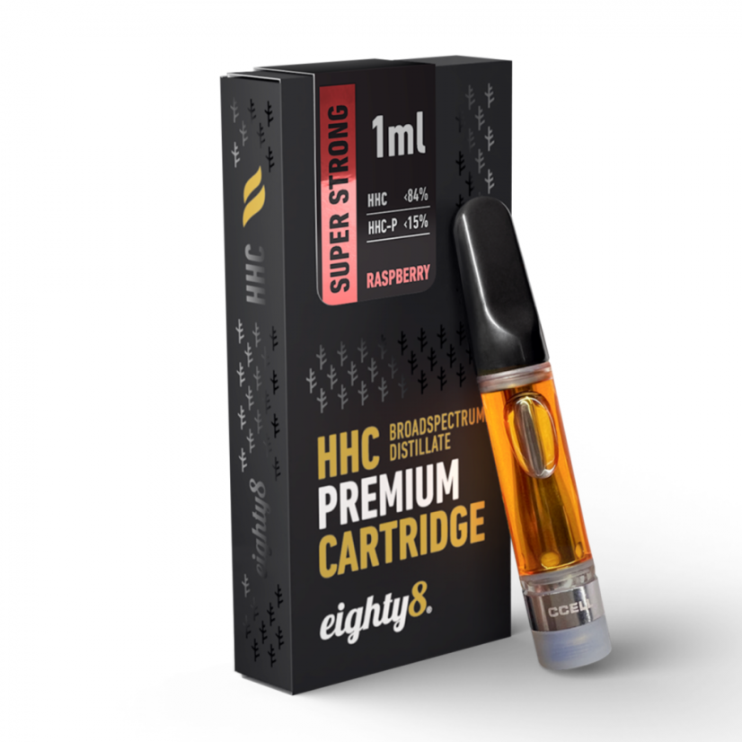 Eighty8 Superstrong HHC Cartridge Raspberry, 84 % HHC, 15 % HHCP, CCELL, 1 ml