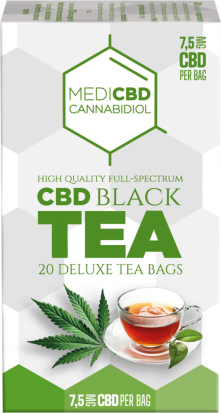 Μαύρο τσάι MediCBD (Κουτί με 20 φακελάκια τσαγιού), 7,5 mg CBD - Κουτί (10 κουτιά)