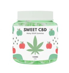 Sweet CBD Gummies sælgæti, epli, 100 mg CBD, 20 stk x 5 mg, 60 g