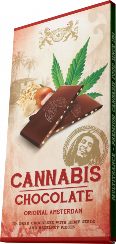 Bob Marley Cannabis & Hasselnötter Mörk Choklad - Kartong (15 barer)