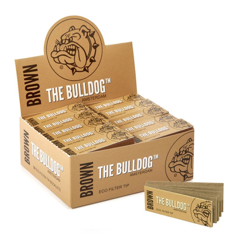 The Bulldog Brown Embouts de filtre non blanchis, 50 pcs / présentoir