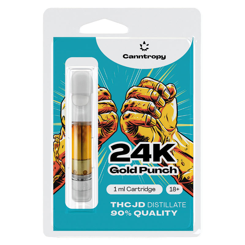Canntropy THCJD კარტრიჯი 24K Gold Punch, THCJD 90% ხარისხი, 1 მლ