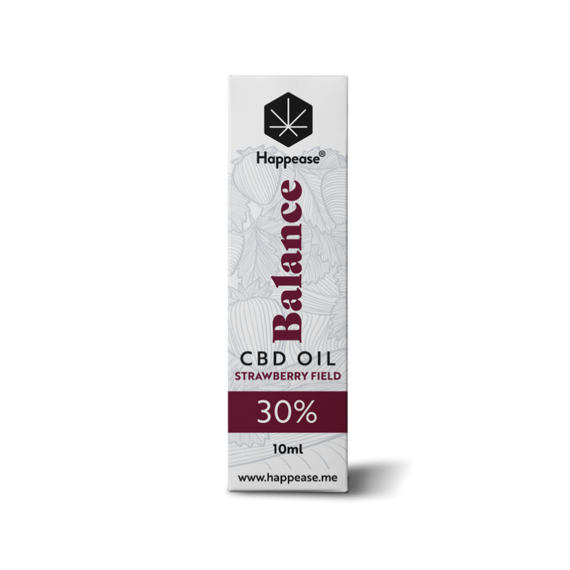 Happease Balans CBD Oil Strawberry Field, 30% CBD, 3000 mg, 10 ml