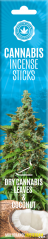 Varitas de incienso de cannabis Cannabis seco y coco - Caja (6 paquetes)