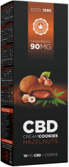 Biscuiți cu cremă cu alune CBD (90 mg) - Cutie (18 pachete)