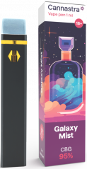 Cannastra CBG vienreizējās lietošanas Vape Pen Galaxy Mist, CBG 95 %, 1 ml