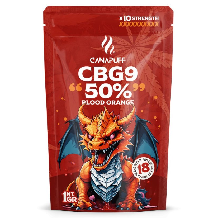 CanaPuff CBG9 virágok vérnarancs, 50 % CBG9, 1 g - 5 g