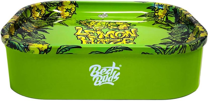 Best Buds Ohut laatikko rullaava tarjotin, jossa säilytystilaa, Lemon Haze