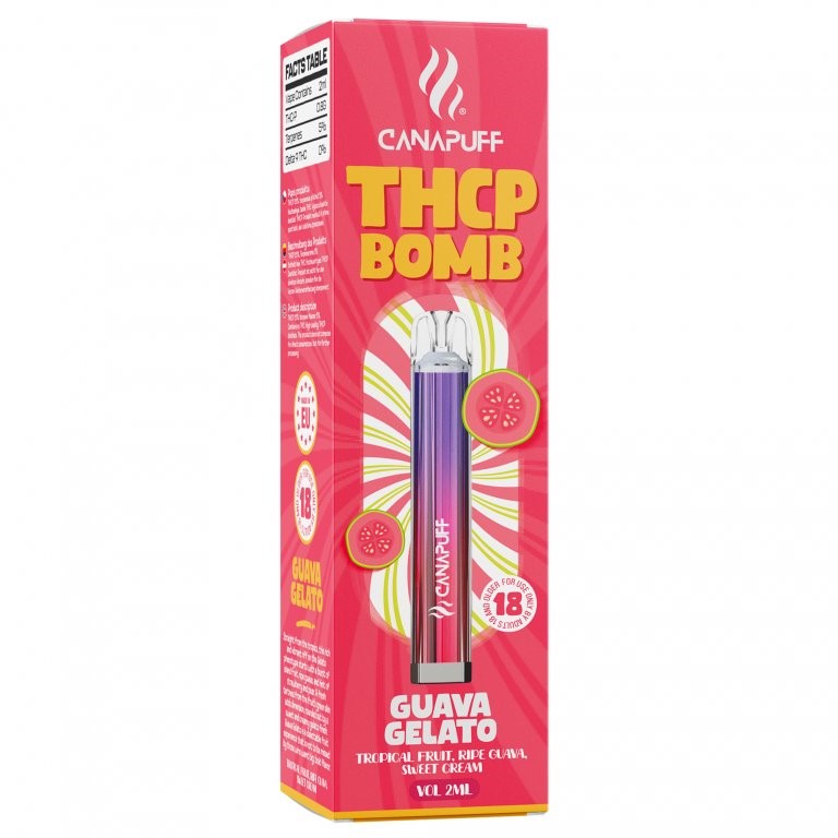 CanaPuff BOMB Guava Gelato 0,8 g THCp – ühekordselt kasutatav vape pen, 2 ml