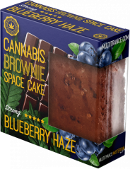 Cannabis Blueberry Haze Brownie Deluxe-pakning (sterk Sativa-smak) - Kartong (24 pakker)