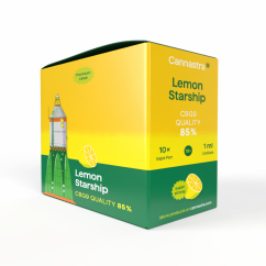 Cannastra CBG9 Vape Pen Sitron stjerneskip, CBG9 85% kvalitet, 1ml - utstillingsboks med 10 stk