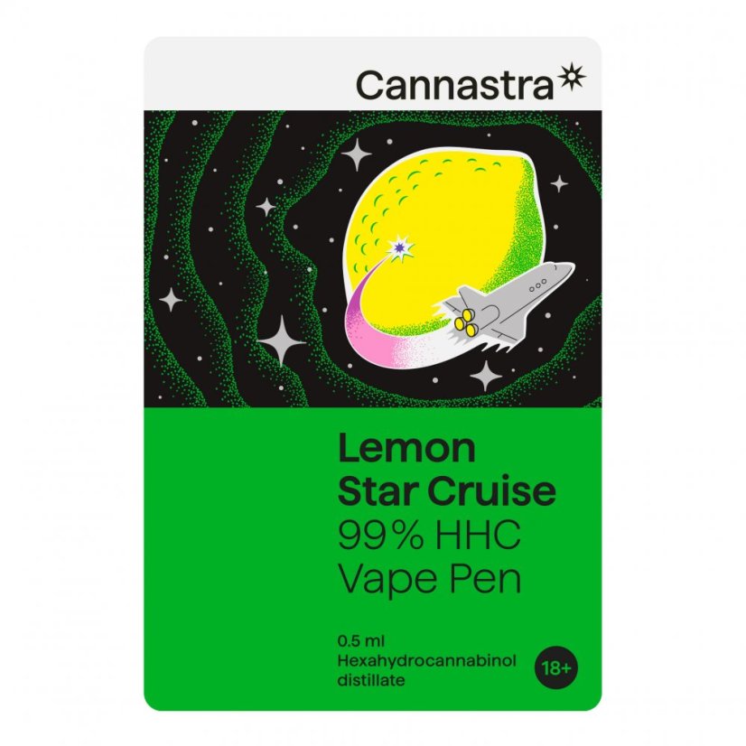 Cannastra HHC „Vape Pen Lemon Star Cruise“, 99% HHC, 0,5 ml