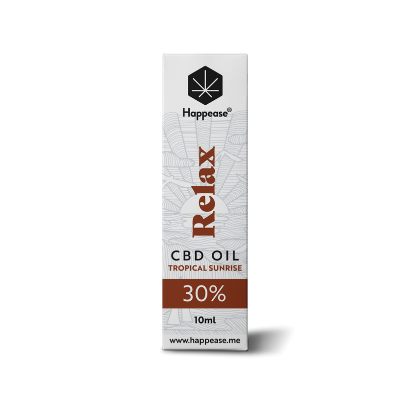 Happease Relax CBD Oil Tropical Sunrise, 30 % CBD, 3000 mg, 10 ml