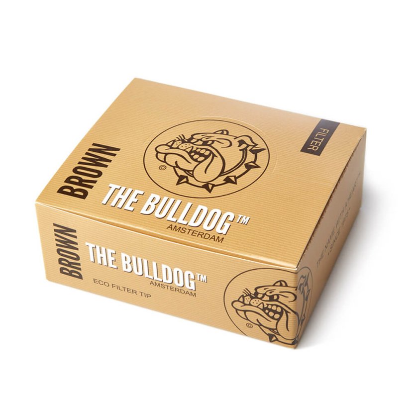 The Bulldog Brown Oblekt filterspetsar, 50 st / display