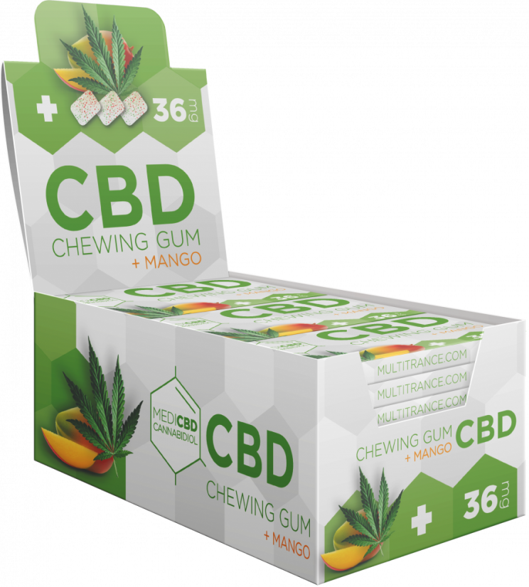 MediCBD Mango CBD närimiskumm (36 mg CBD), 24 karpi ekraanil