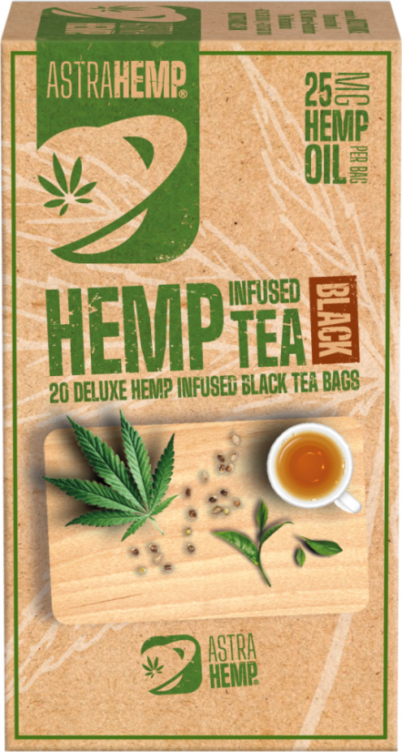 Astra Hemp Black Tea 25 mg Hemp Oil (eske med 20 teposer) - Kartong (10 esker)