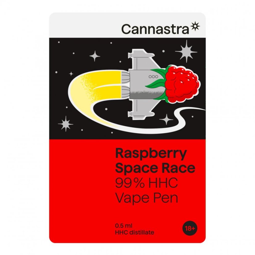 Cannastra HHC Vape Pen Raspberry Space Race, 99% HHC, 0,5 ml