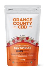 Orange County CBD Jarðarber, ferðapakki, 200 mg CBD, 8 stk, 50 g (10 stk / pakki)