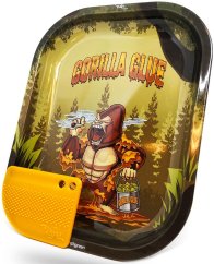 Best Buds Gorilla Glue Μικρός μεταλλικός δίσκος κύλισης με κάρτα μαγνητικού μύλου
