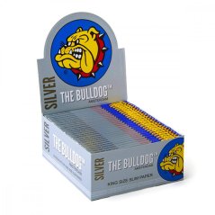 Feuilles à rouler The Bulldog Original Silver King Size Slim, 50 pcs / présentoir