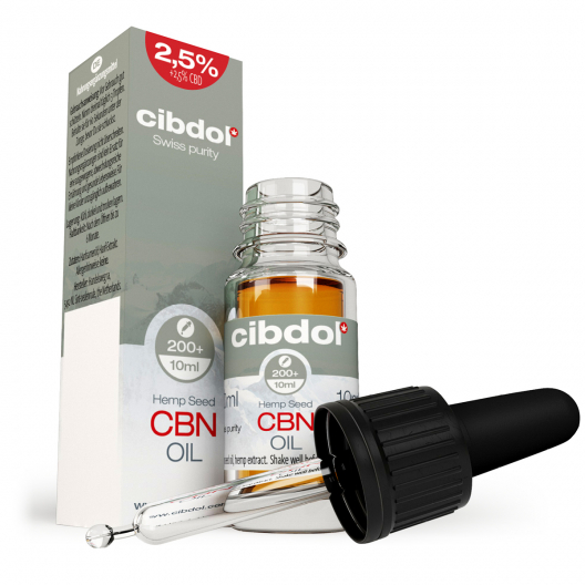 Cibdol Konopljino olje z 2,5% CBN in 2,5% CBD, 250:250 mg, 10 ml