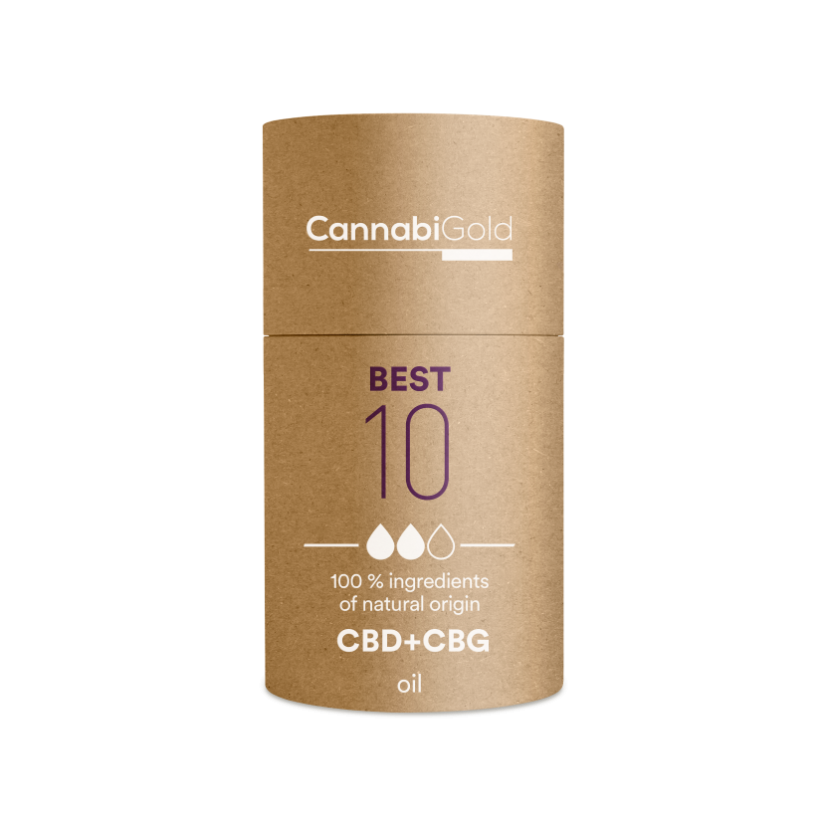 CannabiGold Най-доброто 10% масло (9% CBD, 1% CBG), 1200 mg, 12 ml