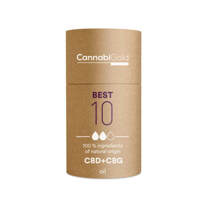 CannabiGold aceite Best 10% (9% CBD, 1% CBG), 1200 mg, 12 ml