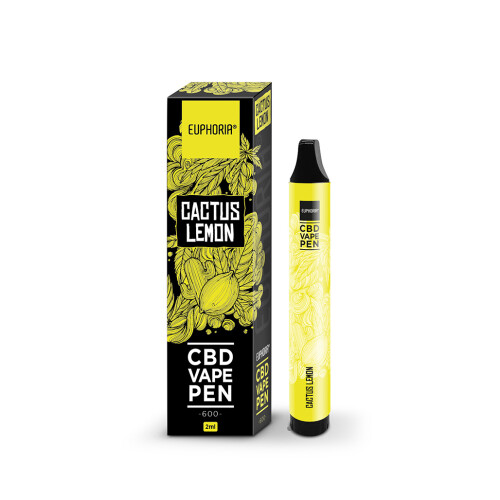 Euphoria CBD Vape Pen Cactus Lemon μιας χρήσης, 2 ml