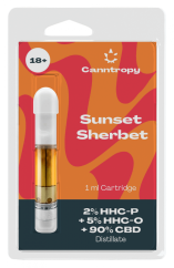 Canntropy blöndunarhylki Sunset Sherbet, 2% HHC-P, 5% HHC-O, 90% CBD, 1 ml