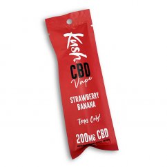 Kush Vape CBD Vape Pen Strawberry Banana 2.0, 200 mg CBD — displeja kaste 10 gab.