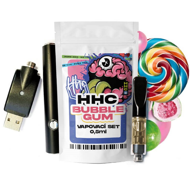 Czech CBD HHC Set Batéria + Cartridge Bubble Gum, 94 %, 0,5 ml