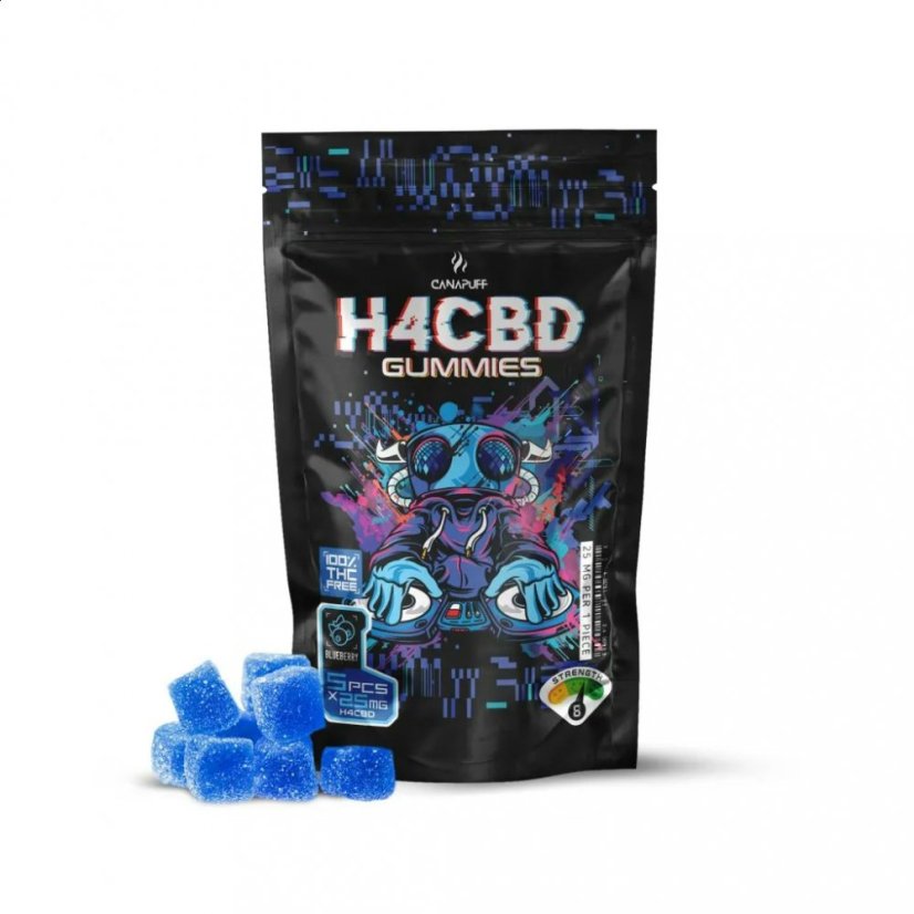 CanaPuff H4CBD Gummies Mustikka, 5 kpl x 25 mg H4CBD, 125 mg