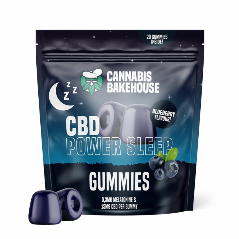 Cannabis Bakehouse CBD Power Sleep Gummies 300 mg, 20 kpl x 15 mg CBD, 20 kpl x 15 mg CBD