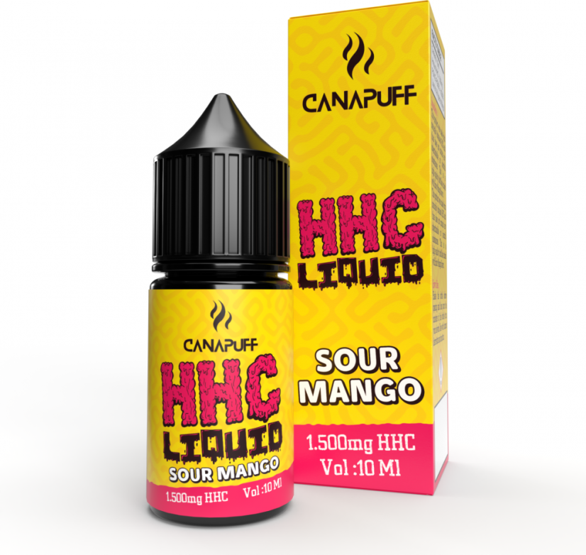 CanaPuff HHC vloeibare zure mango, 1500 mg, 10 ml