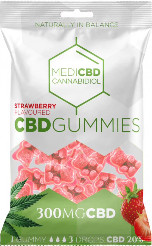 MediCBD CBD Gummy Bears с вкус на ягода (300 mg), 40 торбички в кашон