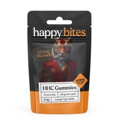 Happy Bites HHC グミ オレンジ タイガー マフィア、10 個 x 25 mg、250 mg