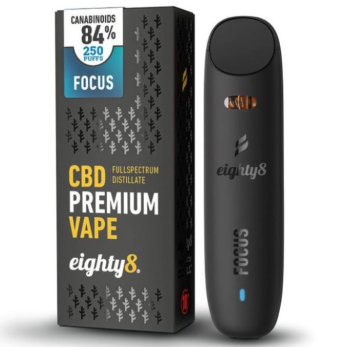 Eighty8 CBD Vape Focus、84% CBD