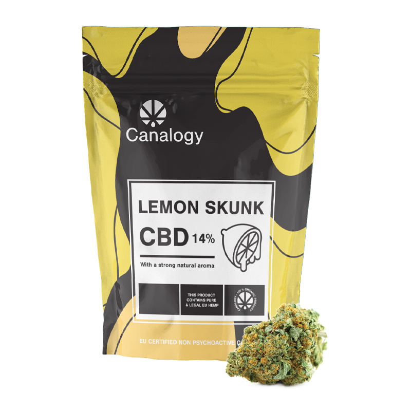 Canalogy CBD Hampeblomst Sitron Skunk 14 %, 1 g - 1000 g