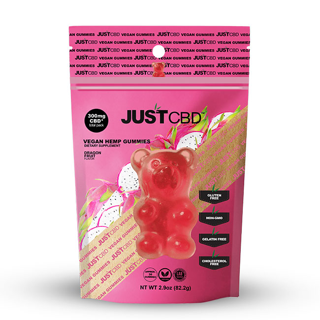 JustCBD vegan gummies Dragon fruit 300 mg CBD