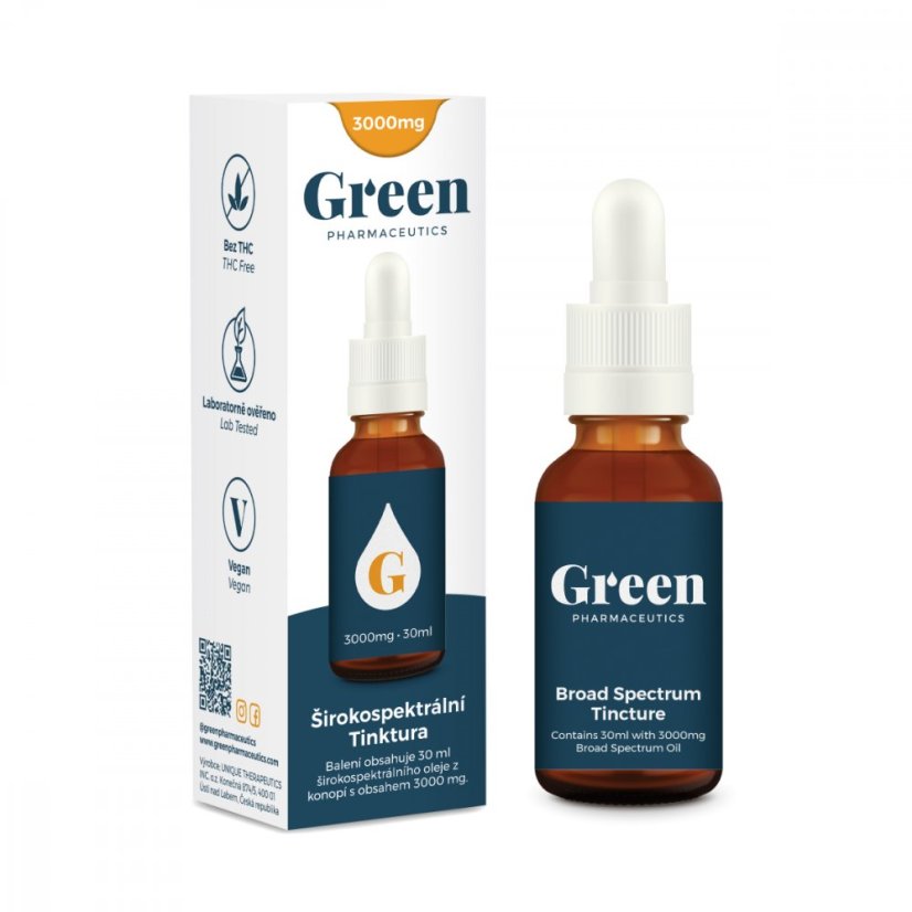 Green Pharmaceutics tinktura širokog spektra, 10%, 3000 mg CBD, 30 ml