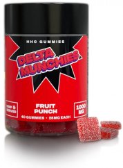 Delta Munchies Fruit Punch HHC Gummies, 1000 mg, 40 pcs