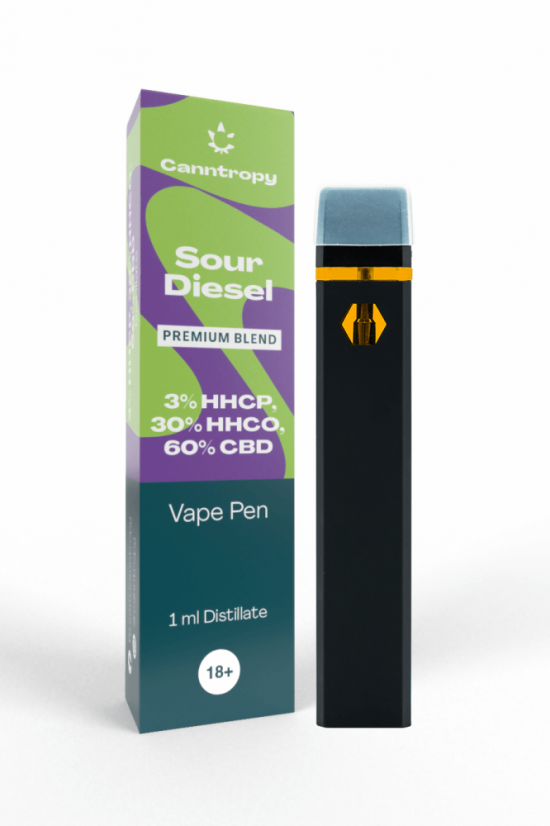 Canntropy HHC-PO Blend Vape Pen Sour Diesel, HHC-P 3%, HHC-O 30%, CBD 60%, 1ml