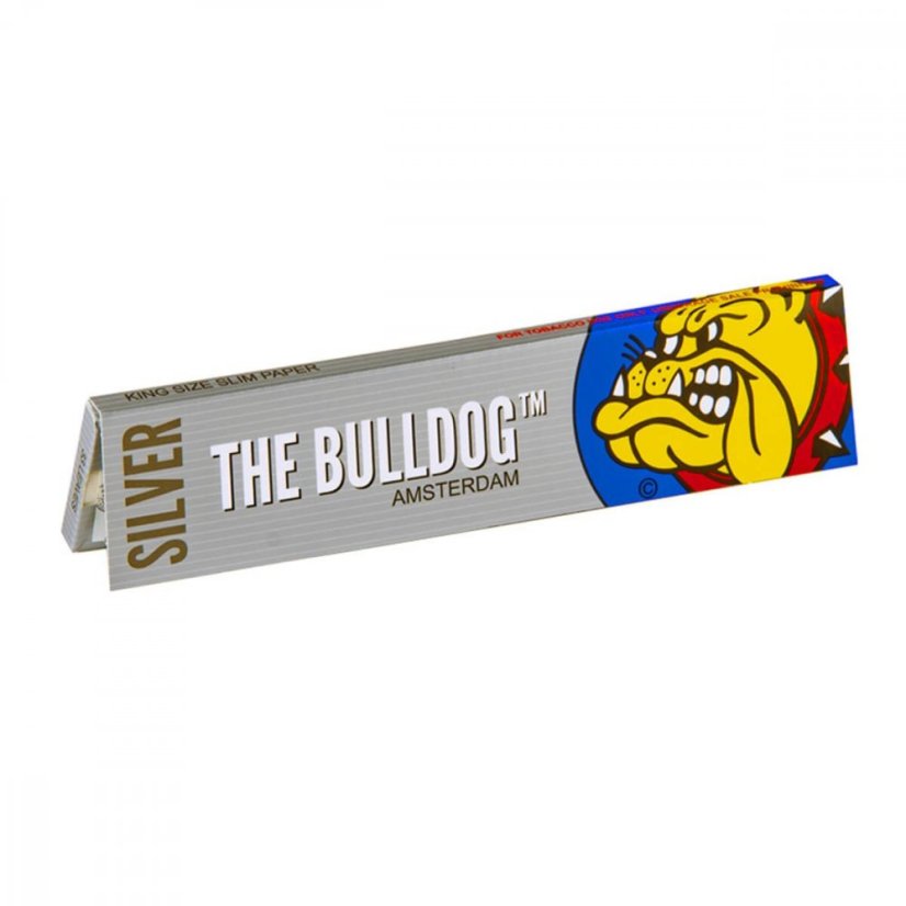 The Bulldog Original Stříbrné King Size Slim Balící Papírky, 50 ks / display