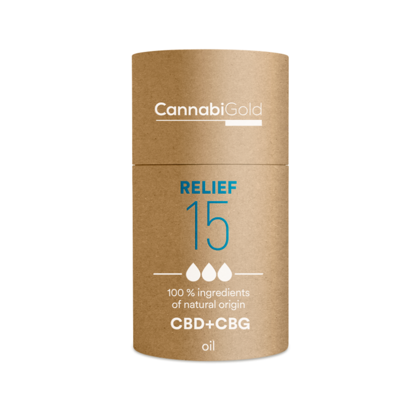 CannabiGold Ulga olejowa 15% (13,5% CBD, 1,5% CBG), 1800 mg, 12 ml