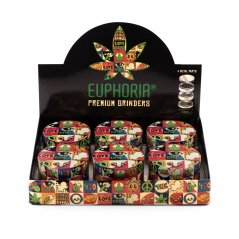 Euphoria Metal Grinders Groovy 63 mm, 4 pieces - Display Box with 6 pieces