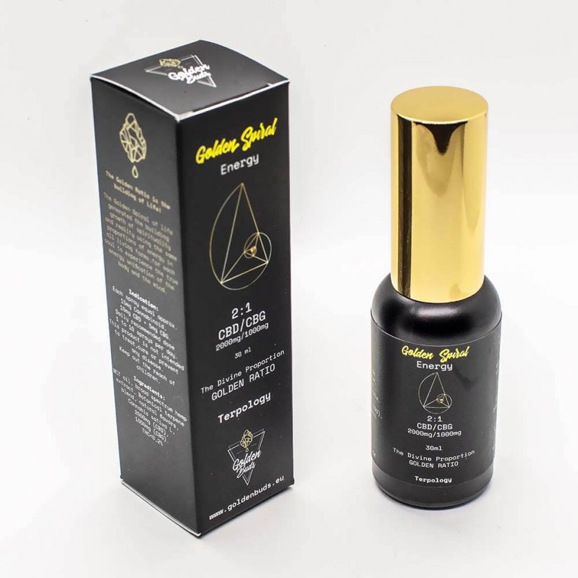 Golden Buds Golden Spiral (Energie) Spray, 10 %, 2000 mg CBD / 1000 mg CBG, 30 ml